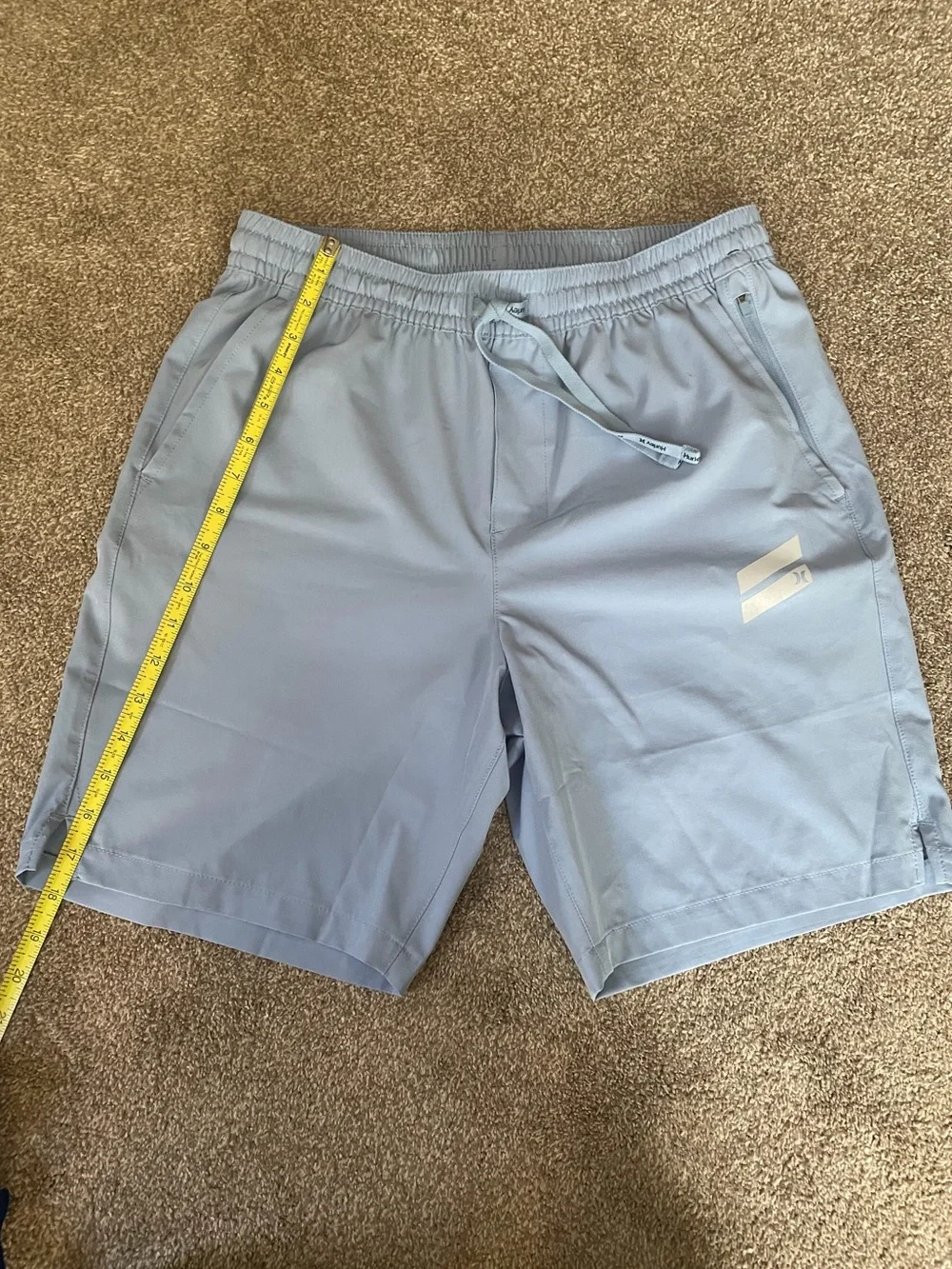 Hurley Men’s S 18” Volley Swim Shorts Mineral Blue Stretch Swim Trunks